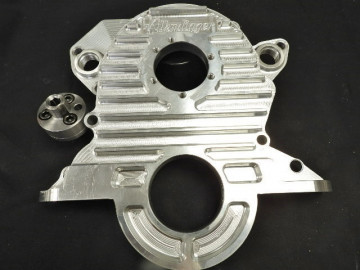 SB FORD  289-302-351W BILLET TIMING COVER  & CAM SPUD    Drives All Popular Pumps